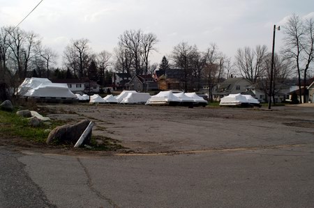 Devils Lake Amusement Park - Parking Lot In Front Of Pavillion